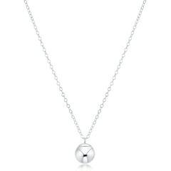 16" Necklace Sterling - Classic Sterling 8mm Charm