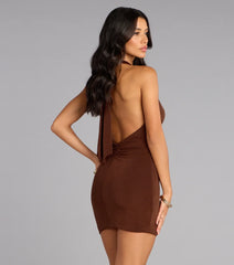 In the Moment Halter Mini Dress