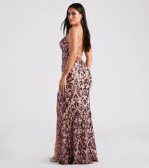 Lori Formal Sequin Lace-Up Long Dress