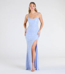 Andrea Cutout Slit Mermaid Sequin Formal Dress