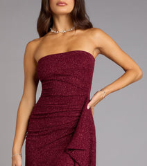 Spotlight Sparkle Glitter Ruffle Mini Tube Dress