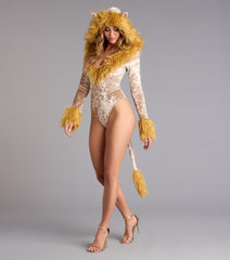 Hear Me Roar Lion Velvet Bodysuit