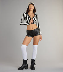 Whistle While You Slay Referee Crop Top