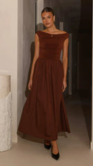 Immy Midi Dress - Brown