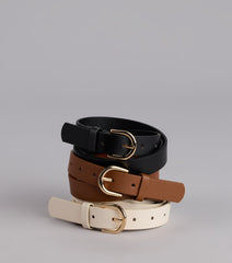 Everyday Essential Faux Leather Belt Set