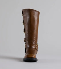 Totally Edgy Buckled Square Toe Boots