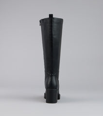 Steppin Up Block Heel Knee High Boots