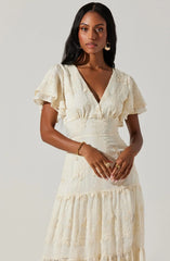 Junia Embroidered Tiered Maxi Dress