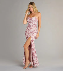 Rylee Floral Slit Mermaid Formal Dress