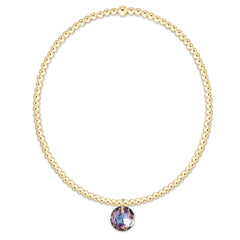 Classic Gold 2mm Bracelet - Reflection Small Charm - 06