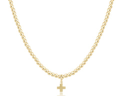 Choker Beaded - Classic Gold 3mm - Signature Cross Gold Charm