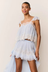Lova Silk Chiffon Lace Top