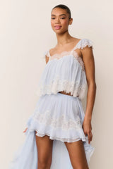 Lova Silk Chiffon Lace Top