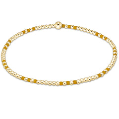 Gameday Hope Joy Pattern 2mm Bead Bracelet - Golden Yellow
