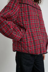 macy quilted jacket - red check