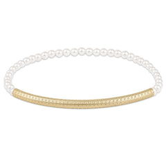 Bliss Bar Textured Pearl 3mm Bracelet