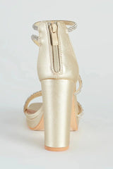 Glam Mode Rhinestone Metallic Platform Heels
