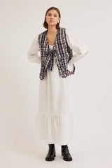 arte tie gilet - navy check