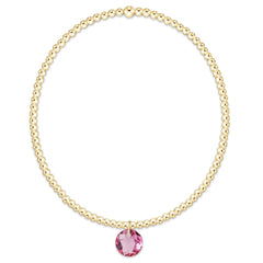 Classic Gold 2mm Bracelet - Reflection Small Charm - 10