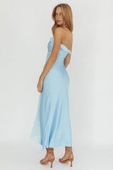 Starlet Halterneck Sash Maxi Dress Baby Blue