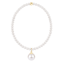 Classic Pearl 3mm Bracelet - Classic Pearl 10mm Charm