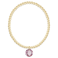 Classic Gold 3mm Bracelet - Reflection Charm - 02