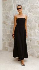 Astrid Strapless Maxi Dress - Black