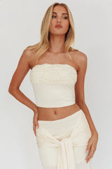 Night Market Applique Crop Top Butter