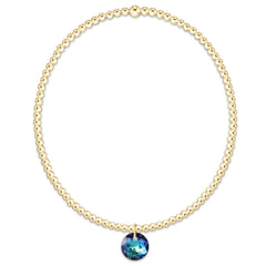 Classic Gold 2mm Bracelet - Reflection Small Charm - 12