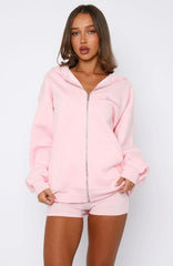 Celebrating Love Zip Front Hoodie Pink