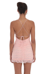Ruched Bodycon Dress in Pink