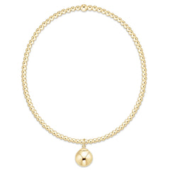 Classic Gold 2mm Bracelet - Classic Gold 8mm Charm