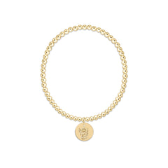 eCOLLEGIATE Classic Gold 3mm Bracelet - North Carolina State University Disc