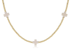 Choker Beaded - Signature Cross 2mm Gold - Off-White