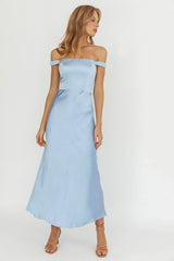 Cari Off-Shoulder Strap Maxi Dress Ice Blue