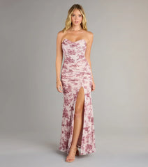 Rylee Floral Slit Mermaid Formal Dress