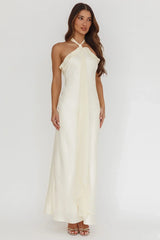 Starlet Halterneck Sash Maxi Dress Butter
