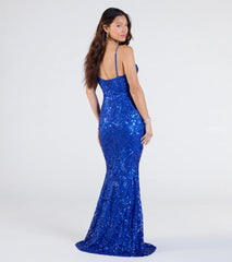 Mayva V-Neck Mermaid Sequin Formal Dress