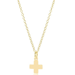 16" Necklace Gold - Signature Cross Gold Charm