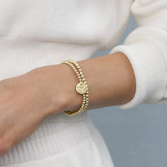eCOLLEGIATE Classic Gold 3mm Bracelet - UT Austin Disc