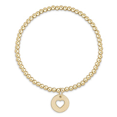 Classic Gold 3mm Bracelet - Love Gold Disc