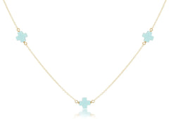 choker simplicity chain gold - signature cross turquoise