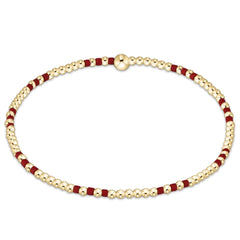 Gameday Hope Joy Pattern 2mm Bead Bracelet - Crimson