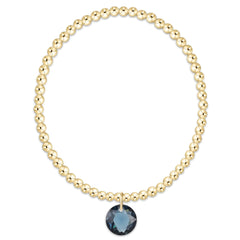 Classic Gold 3mm Bracelet - Reflection Charm - 09