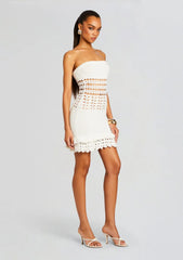 Vali Crochet Pearl Embellished Dress