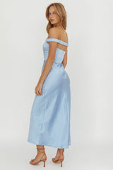 Cari Off-Shoulder Strap Maxi Dress Ice Blue