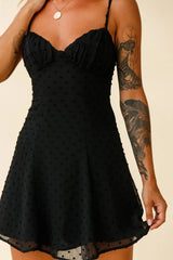 Good Morning Angel Ruched Bust A-Line Dress Black