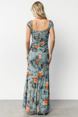 Amelia Tank Maxi Dress | Vintage Teal + Rust