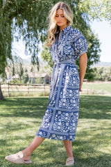 Karla Midi Dress | Deep Slate + White Floral