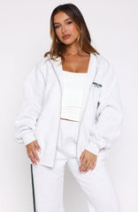 Lucky Thirteen Charise Zip Front Hoodie Grey Marle